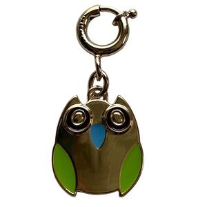 Gucci Gold Owl Enamel Charm Keychain EUC